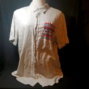 Byas Lightweight Cotton Summer Dress Shirt L